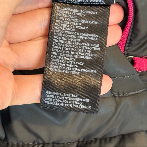 The North Face Girls Dark Gray/hot Pink Reversible Mossbud Jacket Size M 10-12 - Picture 6 of 13